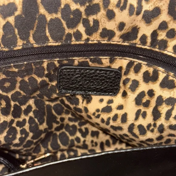 Leopard Bow Black Handbag with Shoulder Strap - Picture 7 of 7